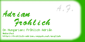 adrian frohlich business card